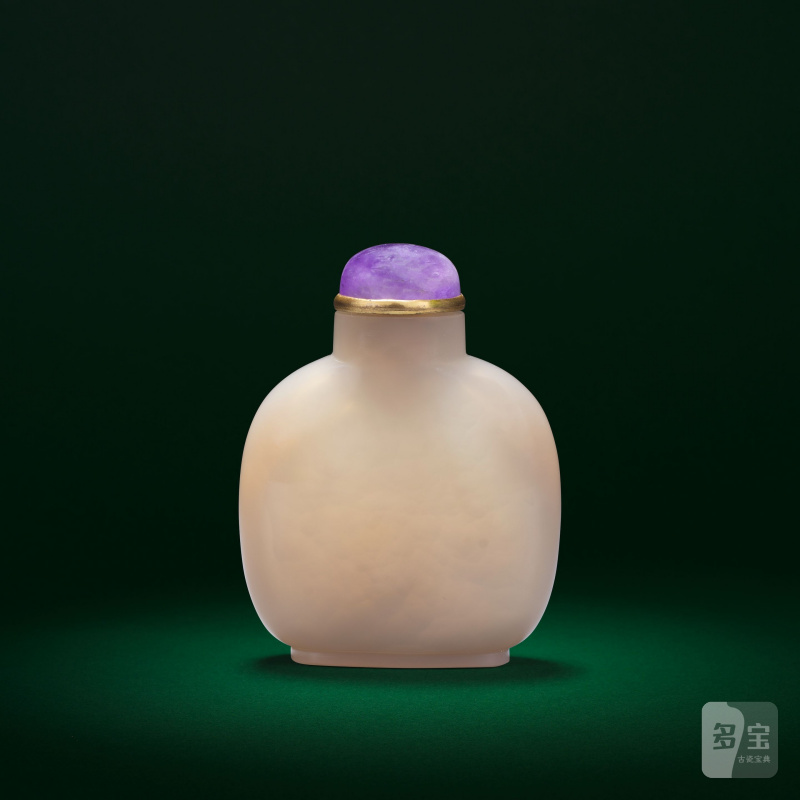 十八/十九世紀 瑪瑙巧雕鴨紋鼻烟壺 | A CHALCEDONY AGATE 'DUCK' SNUFF BOTTLE - 图2